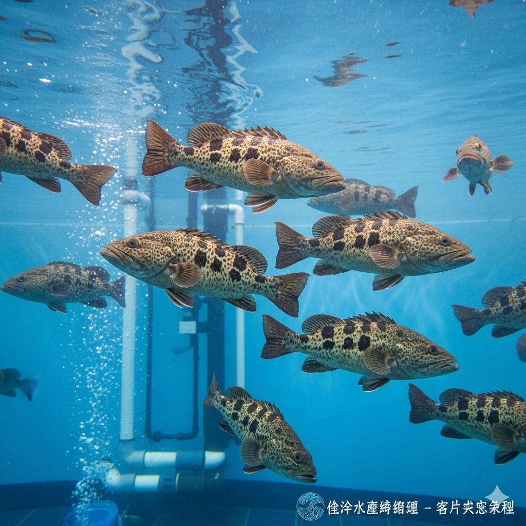 養殖場客戶成功案例，顯示健康成長的石斑魚